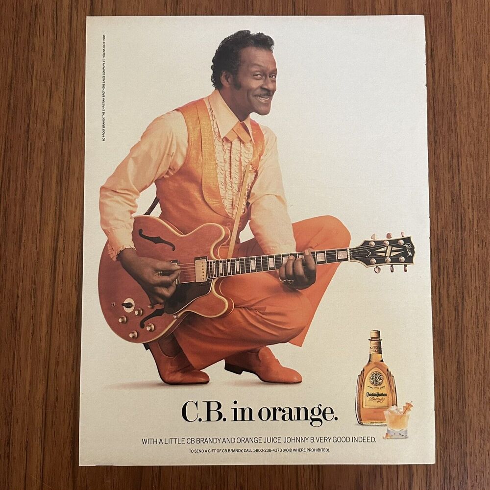 Chuck Berry Christian Brothers Original Print Advertisement Vintage 1987